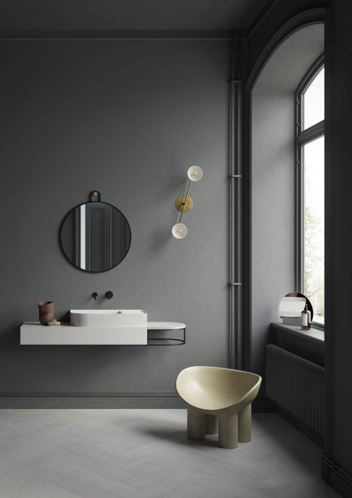 Meuble lavabo à suspendre Nouveau, design Bernhardt et Vella pour Ex.t Meuble lavabo à suspendre Nouveau, design Bernhardt et Vella pour Ex.t