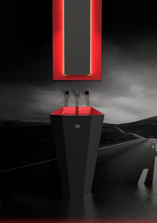 Lavabo design haut de gamme Lambo, de Glass Design