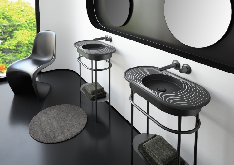 Meuble lavabo Lap Plus. Design Karim Rashid pour Glass Design