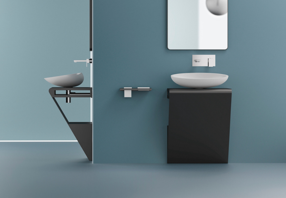 Meuble lavabo haut de gamme pour salle de bain design. Zero de Glass Design