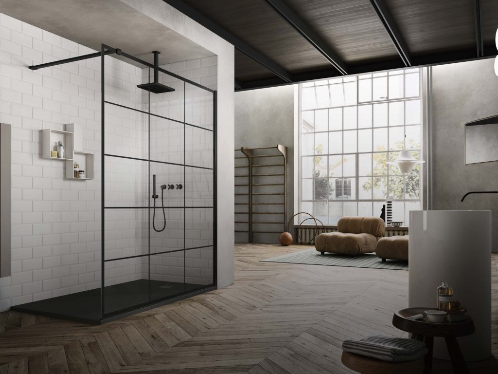 Paroi de douche loft style vintage industriel Paroi de douche haut de gamme style industriel