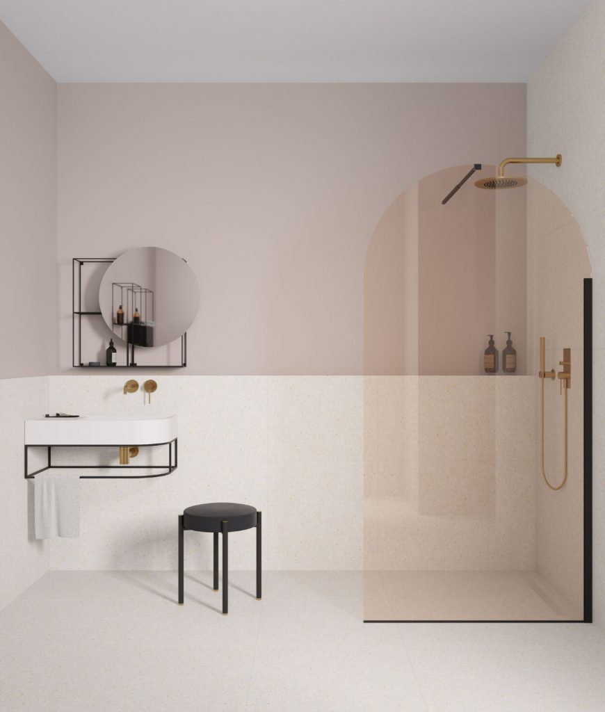 Nouveau, collection de baignoire, receveurs et parois de douche, accessoires et rangement et lavabos de salle de bain du Studio Bernhardt et Vella pour Ex.t Design.