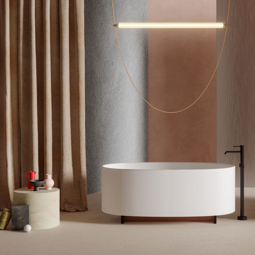 Baignoire de luxe design en solid surface pour salle de bain haut de gamme