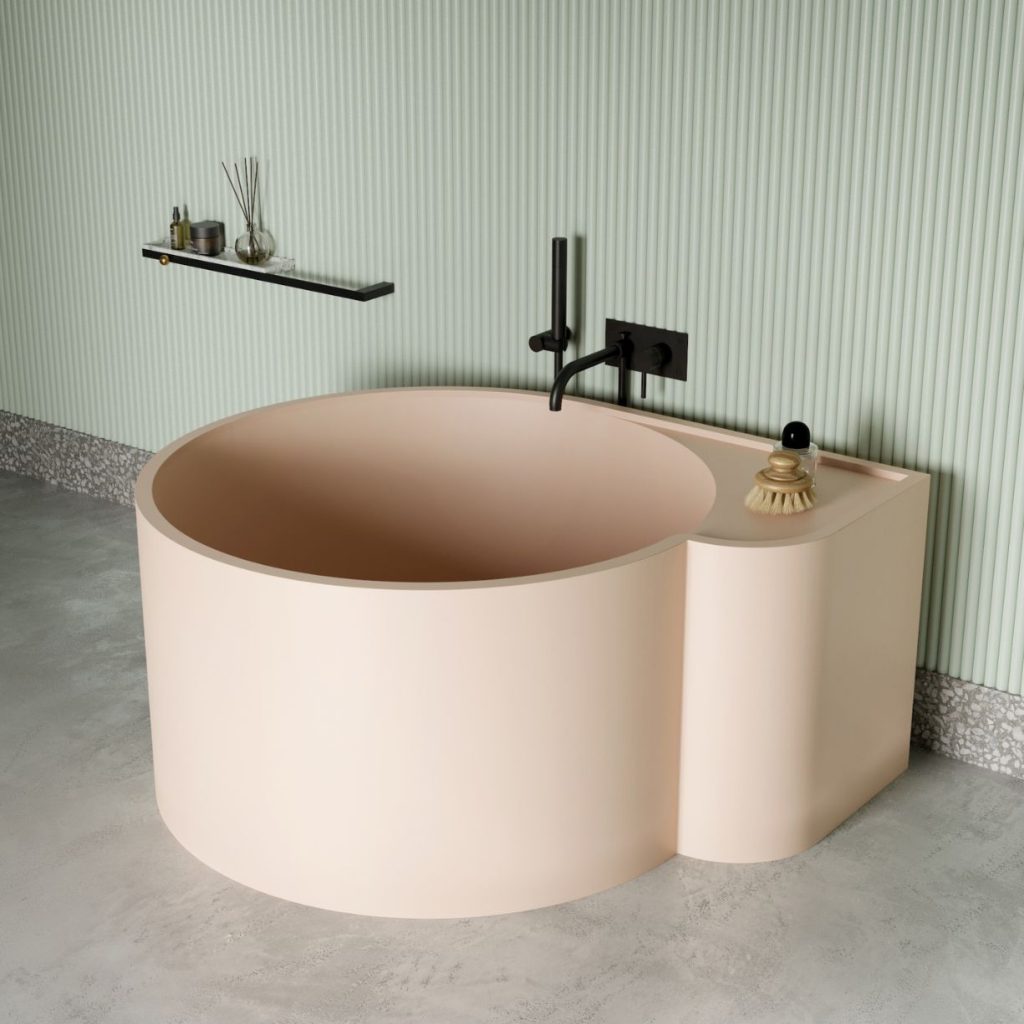 Baignoire îlot en solid surface pour salle de bain design haut de gamme