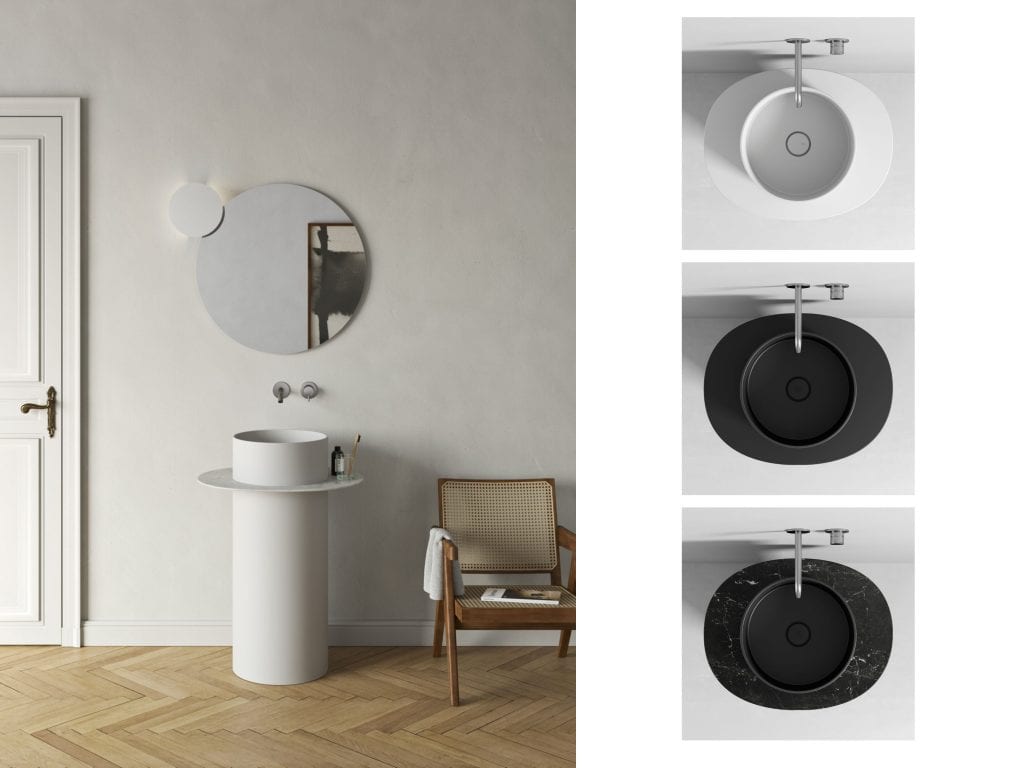 Lavabo colonne discovolante de rexa pour salle de bain luxe design