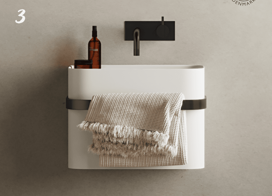 Lavabo suspendu design haut de gamme Yuno Rail de Copenhagen Bath