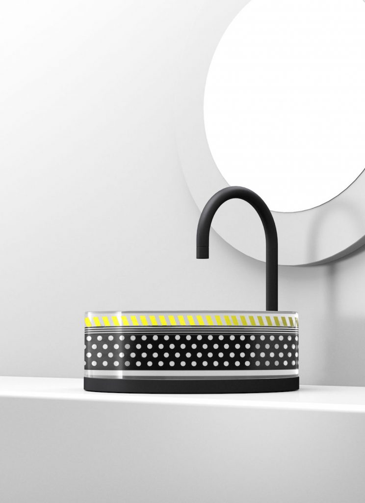 Vasque salle de bain luxe Ettore Sottsass by Glass Design