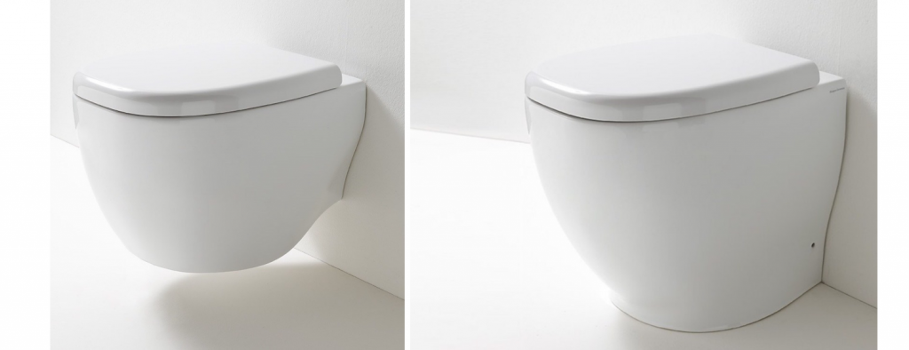 WC suspendu About et WC au sol About de Rexa Design